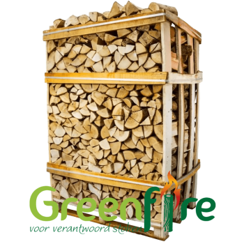 Berken- en essen haardhout 1,6 m³ ovengedroogd, ideaal voor haard